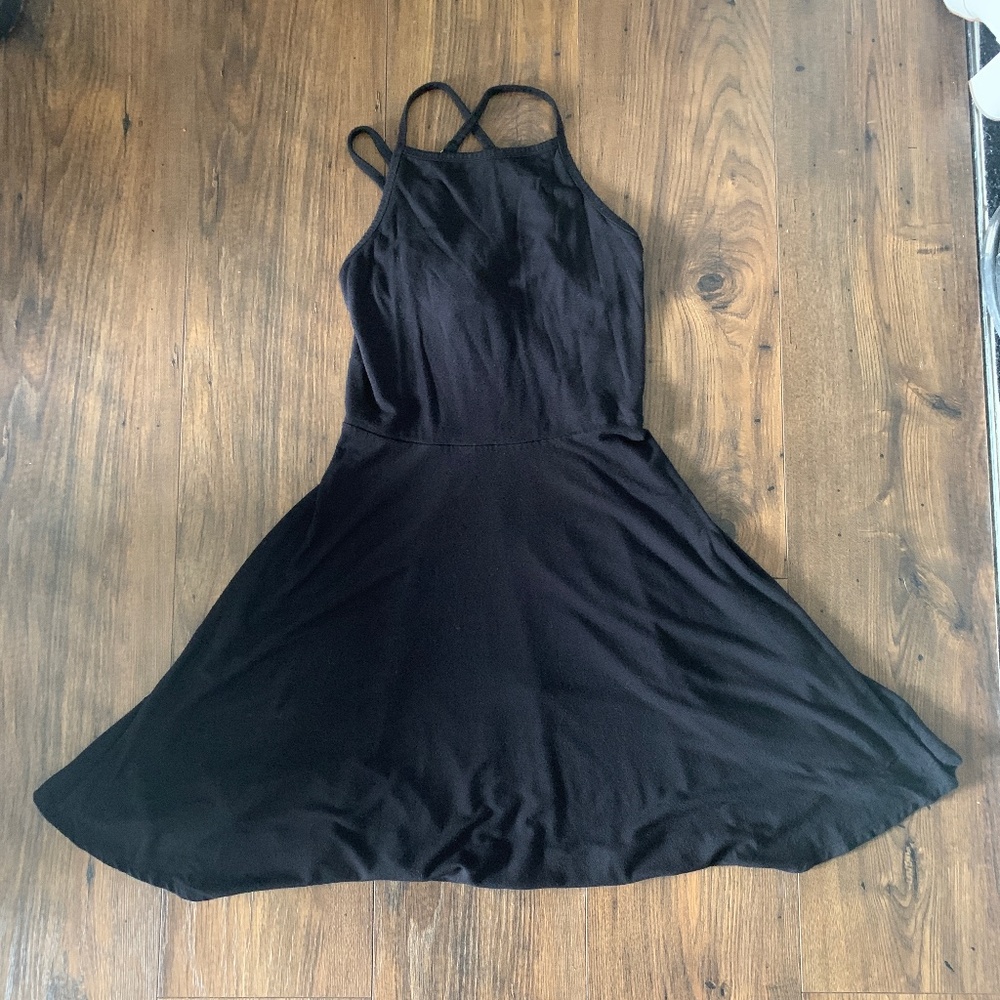 Black Dress with Lace Up Back